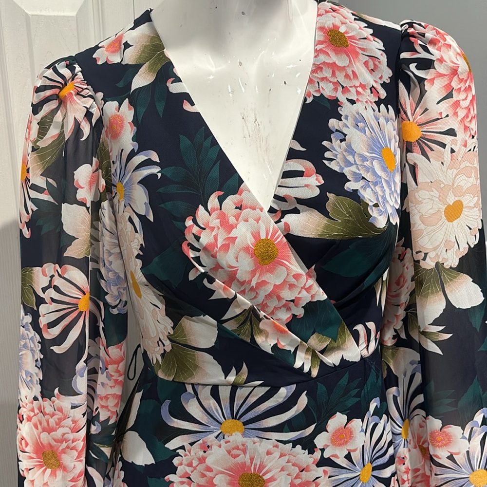 NWOT Eliza J floral ruffle high low maxi - Picture 3 of 13